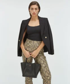 TELMA tas van leer - black