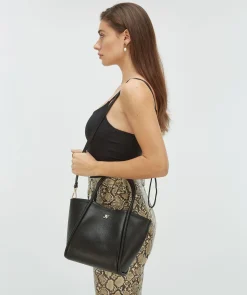 TELMA tas van leer - black
