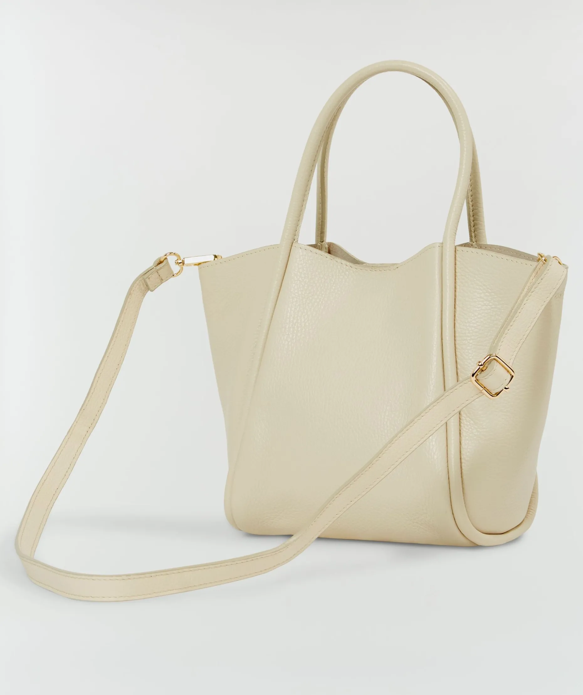 TELMA tas van leer - light ecru