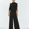 VIVA high waisted wide leg pantalon - black
