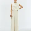 VIVA high waisted wide leg pantalon - cocoon white