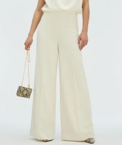 VIVA high waisted wide leg pantalon - cocoon white