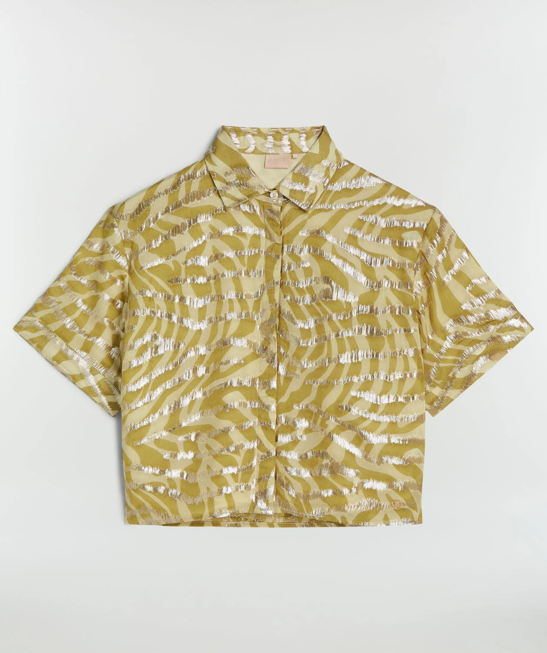 ZIYA cropped blouse met lurex - gold green